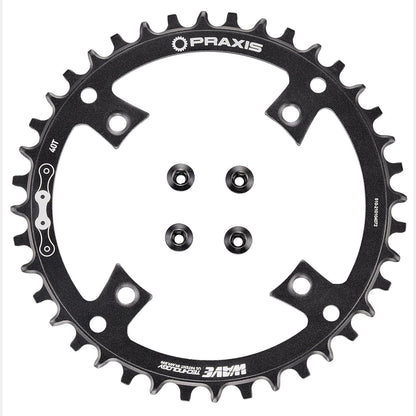 CHR TURBO, 40T, 10/11-SPD, 104BCD, 1X RING, ALLOY, W/ CHAINRING BOLTS, PRAXIS