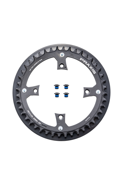 CHR TURBO, 44T, 11/12-SPD, 104BCD, 1X RING, NARROW WIDE, ALLOY, W/ CHAIN RING GUARD, PRAXIS
